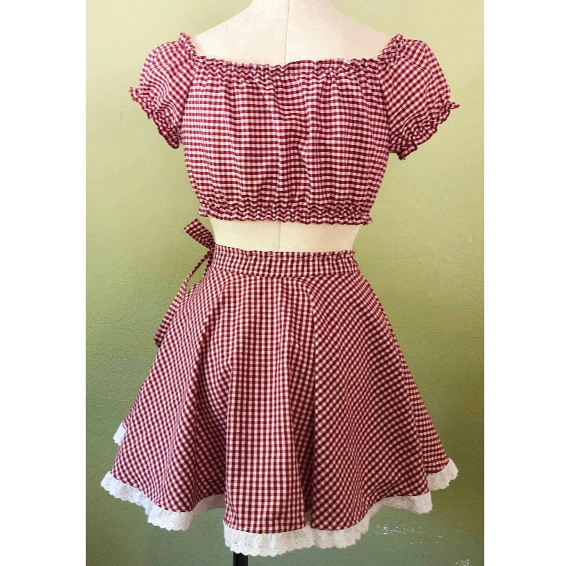 Gingham two piece set sale