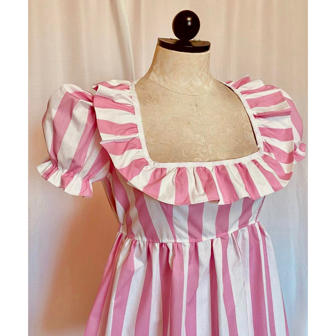The Mia Square Dance Dress in Pink and White
