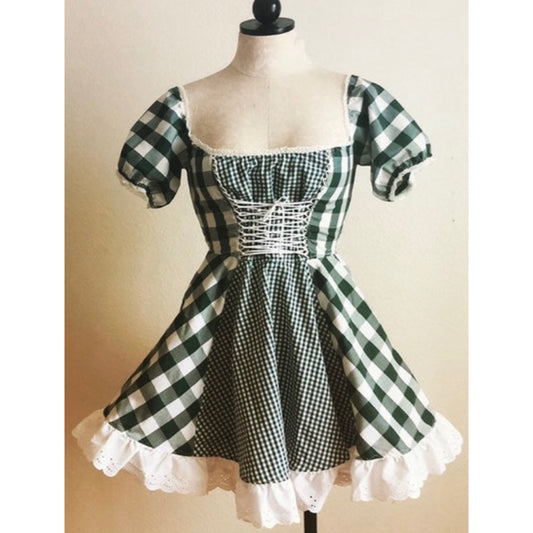 The Kate Dress in Green Gingham