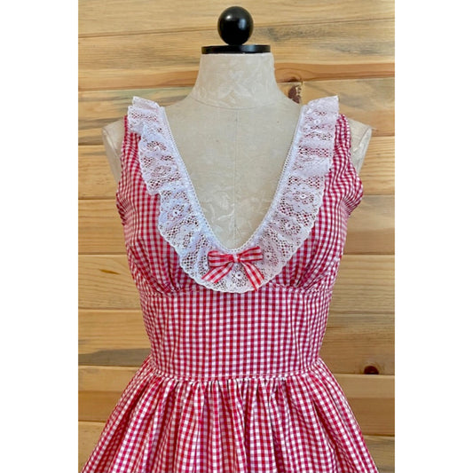 The Chickadee Dress in Red Gingham