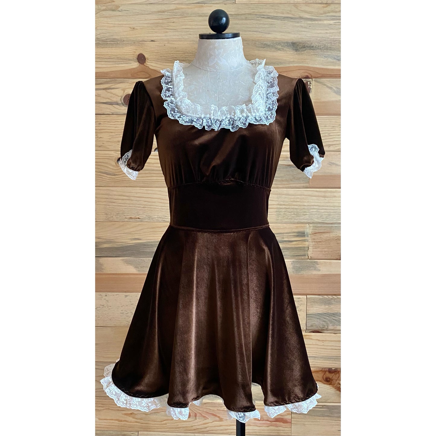 The Duyen Dress in Brown Velvet