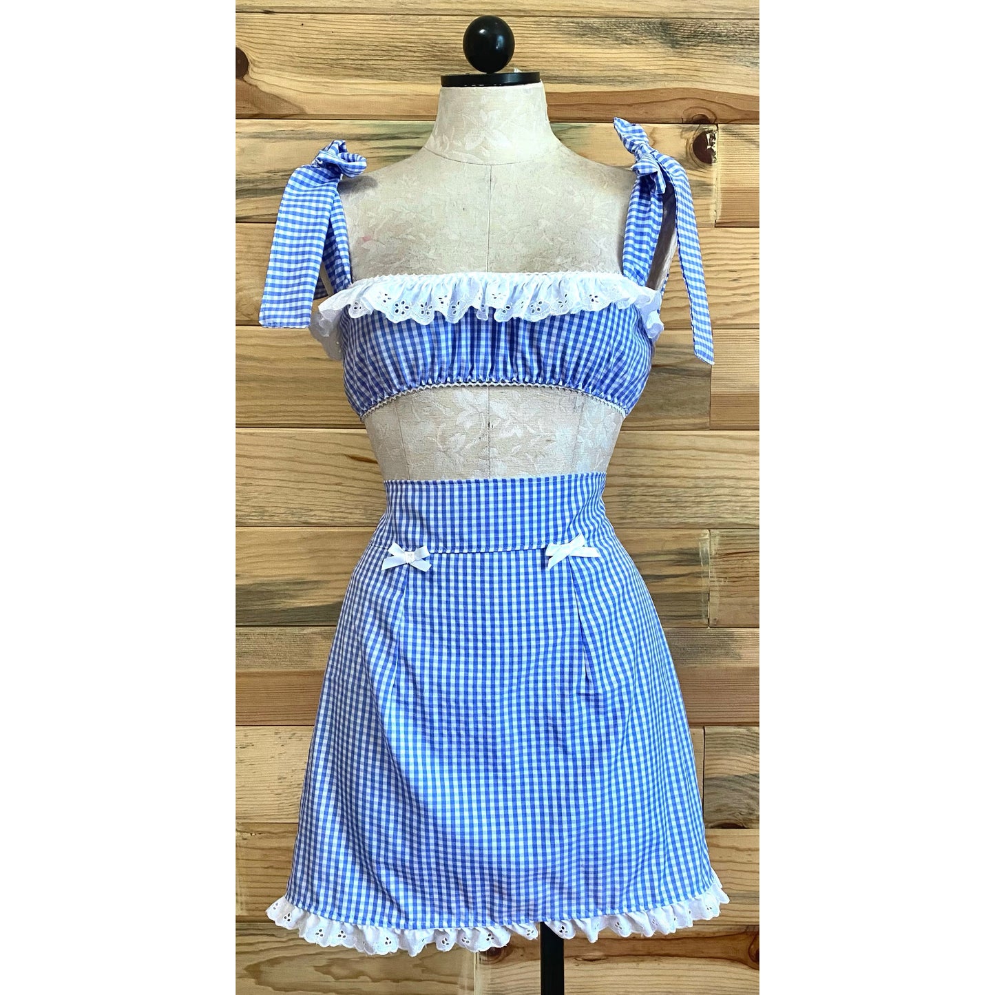 The Addy Set in Blue Gingham