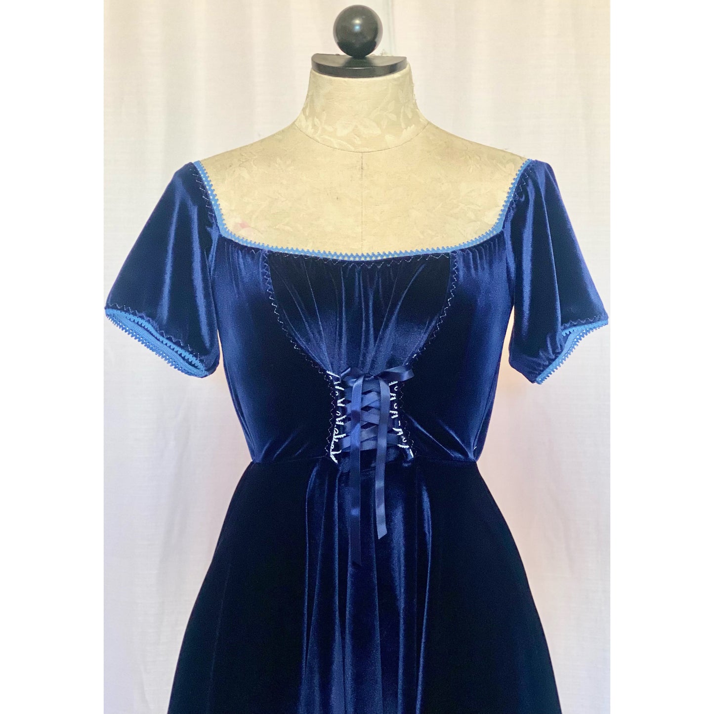 The Kate Dress in Blue Velvet