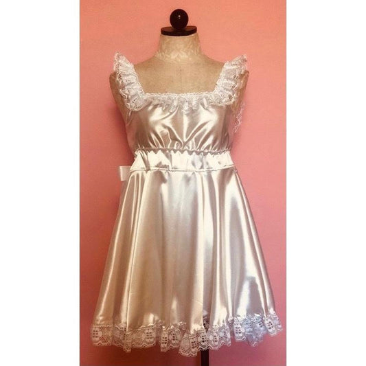 The Dolly Dress in White Satin