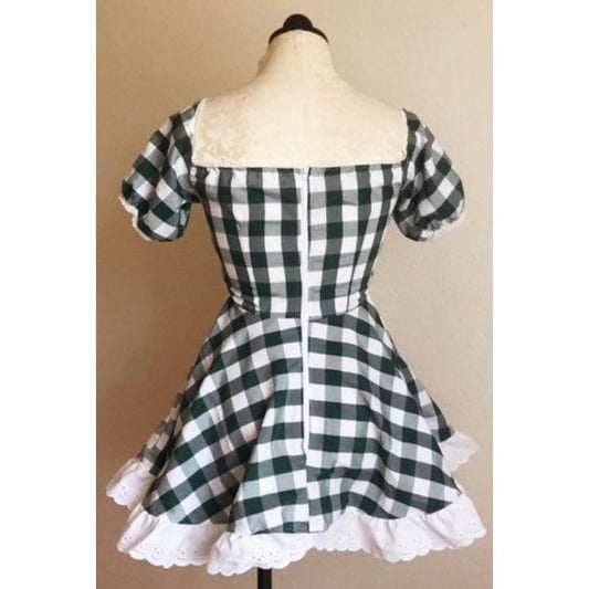 The Kate Dress in Green Gingham