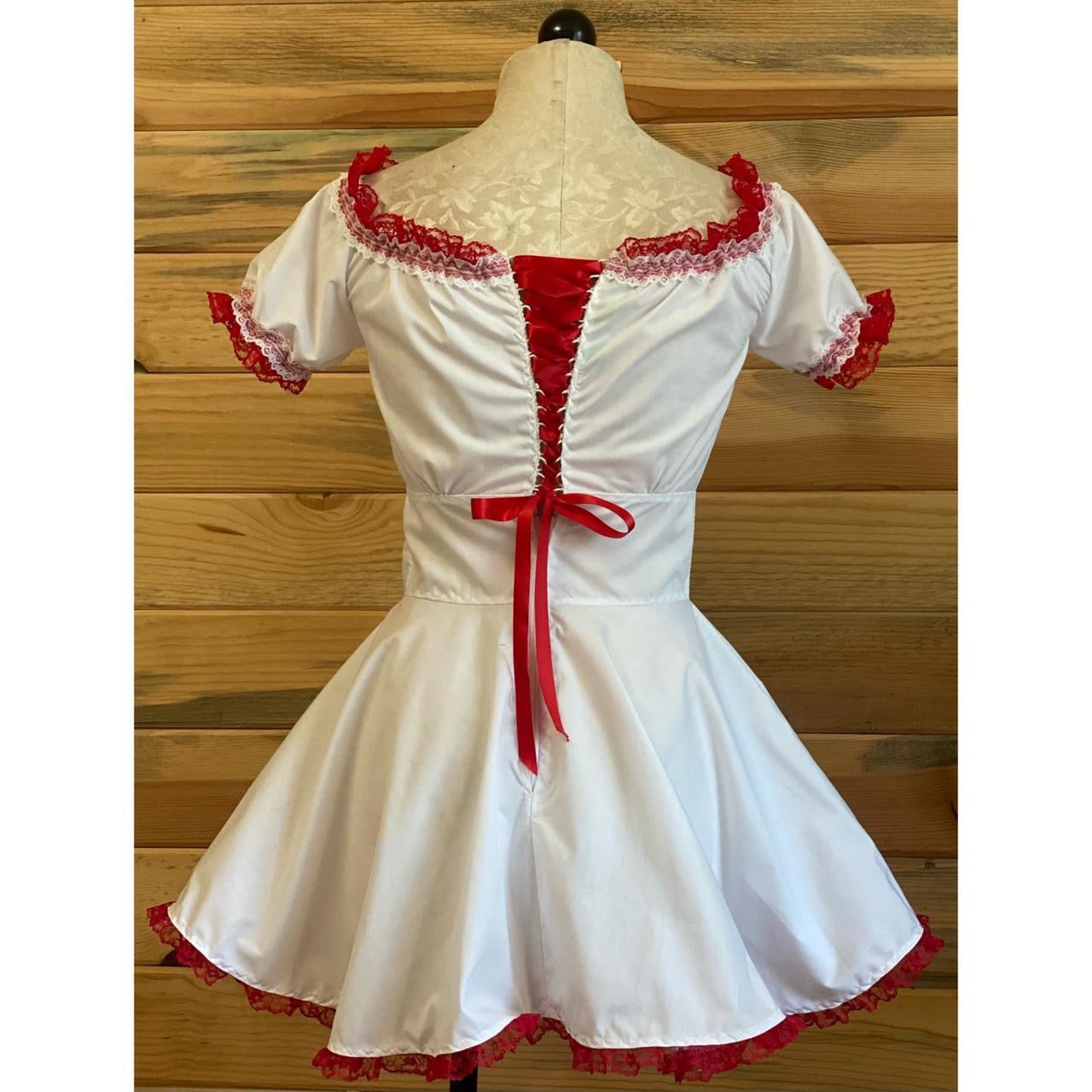 The Maja Dress in White and Red