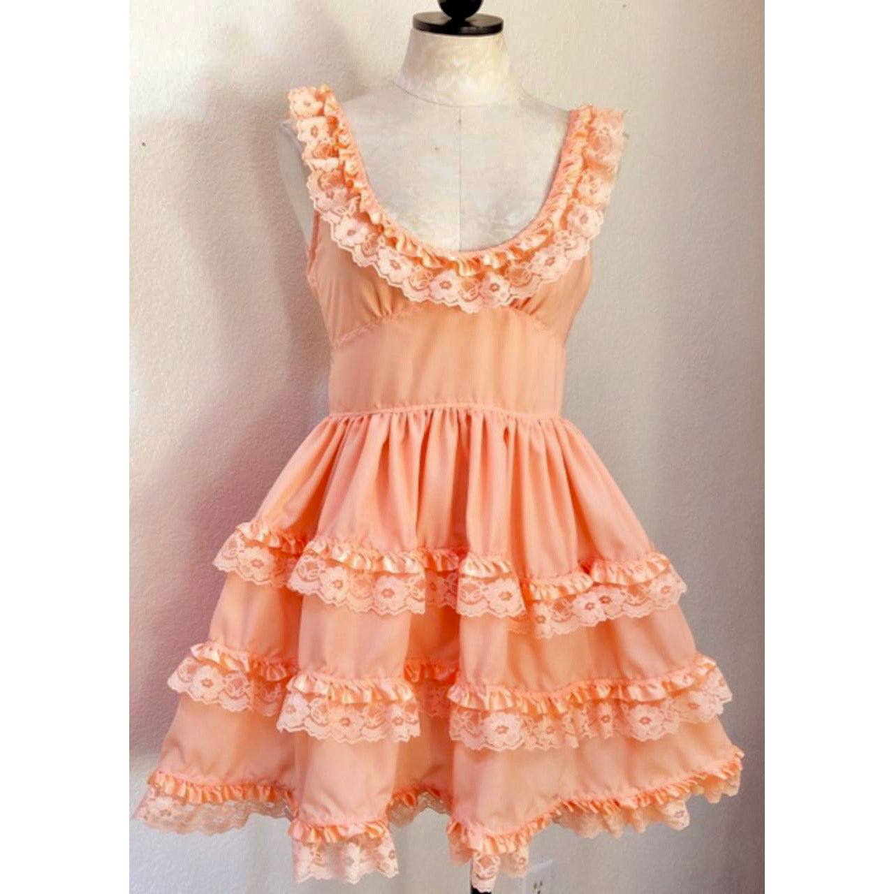 The Sleeveless Cupcake Dress in Peach
